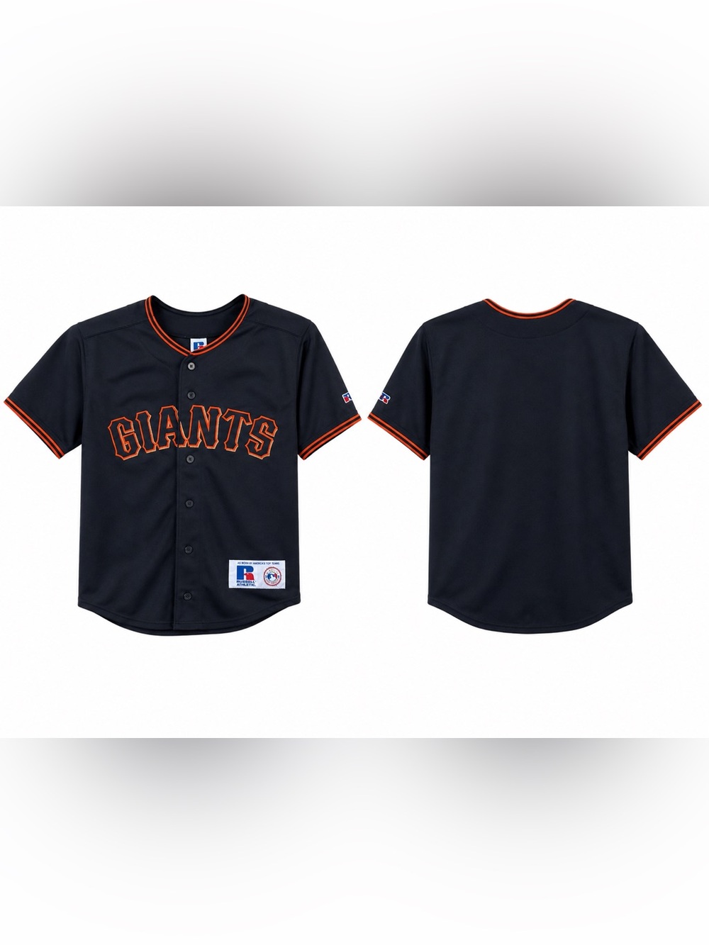 Giants Kids' Black Baseball Jersey with Orange Trim Size 10-12